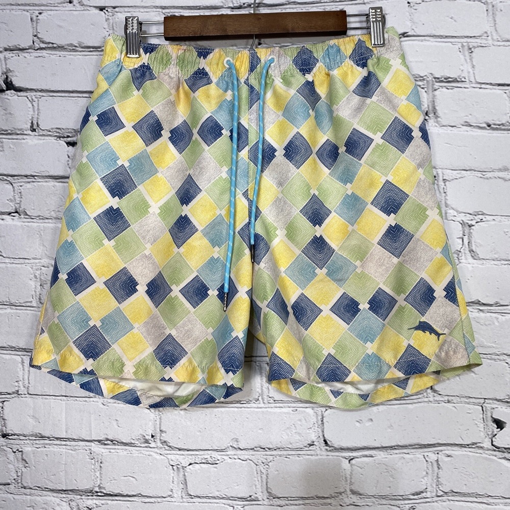 Tommy Bahama Relax Swim Trunks Mens Size S Geometric Mesh Lined Board Short 5"